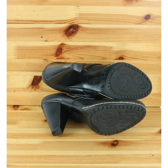 Euro Soft by Sofft Leather Shoes Women's Size 9M Black Clog Mules Heels - Picture 6 of 9